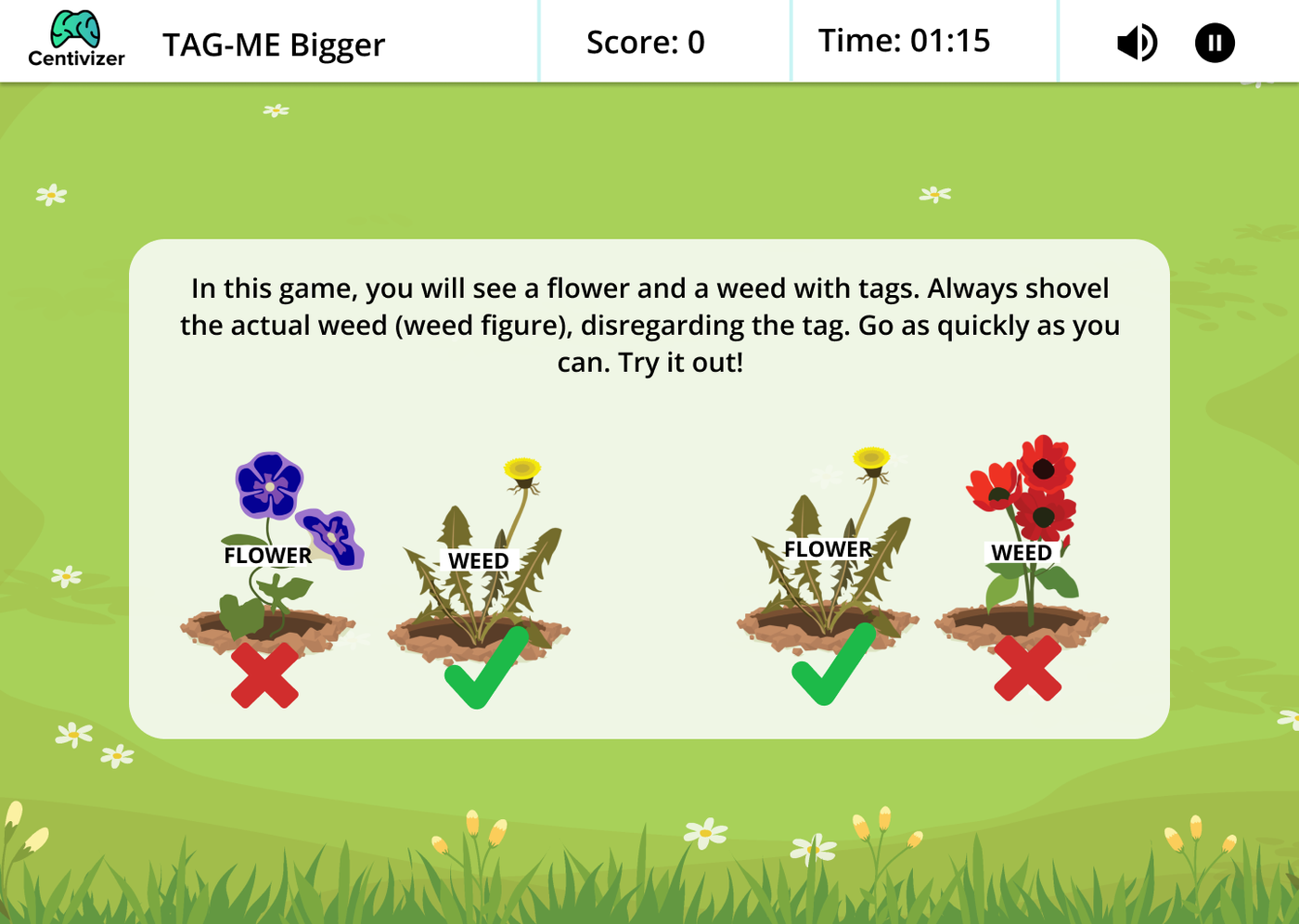 BrainTagger plant version game screen