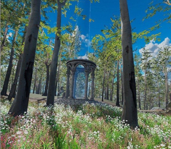A checkpoint marker on a path in the MindGrove forest